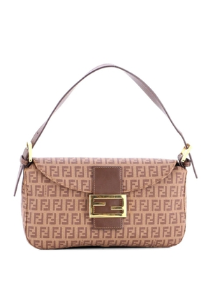 Fendi Pre-Owned Double Flap Bag Zucchino Canvas Medium shoulder bag - Brown