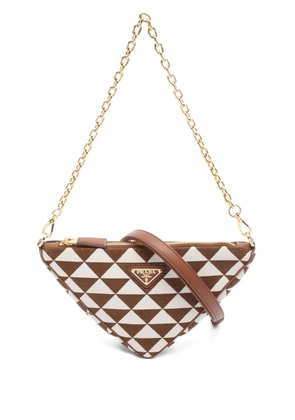 Prada Pre-Owned 2010s triangle leather shoulder bag - Brown