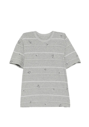 JNBY embroidered stripes T-shirt - Grey