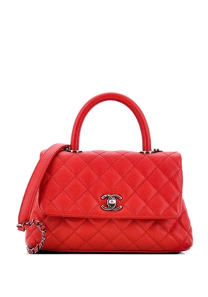 CHANEL Pre-Owned Coco Top Handle Bag Quilted Caviar Mini satchel - Red