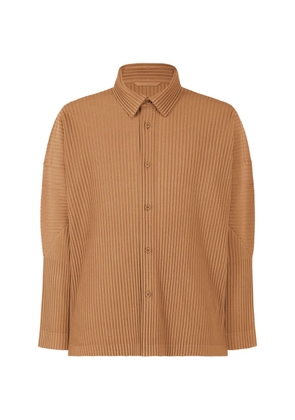 Homme Plissé Issey Miyake Monthly Colors : October button-down pleated shirt - Brown
