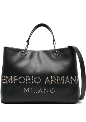 Emporio Armani logo-appliqué tote bag - Black
