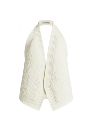 Alberta Ferretti quilted halter jacket - White