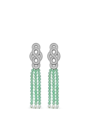 Shanghai Tang Infinite Knot beaded earrings - Silver