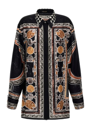 Roberto Cavalli baroque-print silk dress - Black
