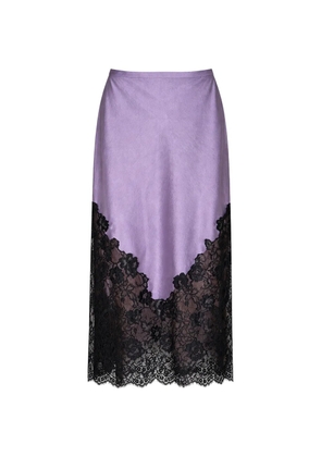Fleur Du Mal Juliet lace midi skirt - Purple