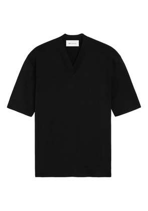AMI Paris V-neck short-sleeves sweater - Black