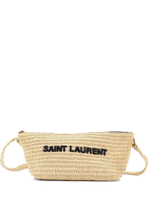 Saint Laurent Pre-Owned Tuc Logo Woven Raffia crossbody bag - Neutrals