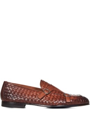 Doucal's woven leather monk shoes - Brown
