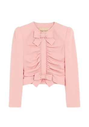Valentino Garavani cropped jacket in crispy light wool - Pink