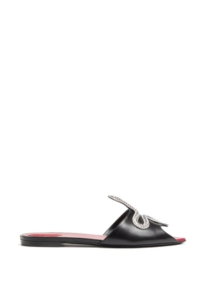 Valentino Garavani Coeur Vipère Slide Sandals in Kidskin - Black