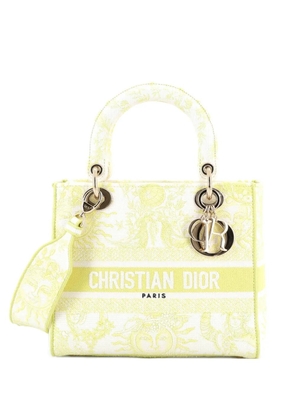 Christian Dior Pre-Owned Lady D-Lite Bag Embroidered Canvas Medium satchel - Yellow