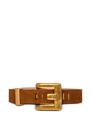 Balmain Anthem calf suede belt - Brown