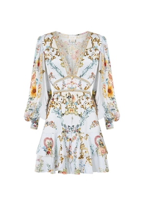 Camilla long-sleeve mini dress - Blue