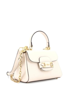 Gucci Pre-Owned Horsebit 1955 Top Handle Flap Bag Leather Mini shoulder bag - Neutrals