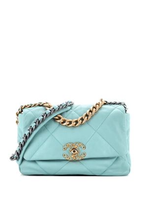 CHANEL Pre-Owned 19 Flap Bag Quilted Leather Medium crossbody bag - Blue