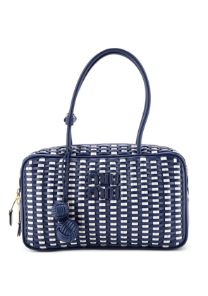 Miu Miu Pre-Owned Beau Top Handle Bag Woven Leather Large satchel - Blue