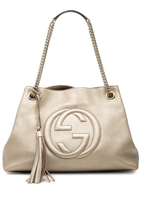 Gucci Pre-Owned 2000-2015 Medium Metallic Leather Soho Chain tote bag - Gold