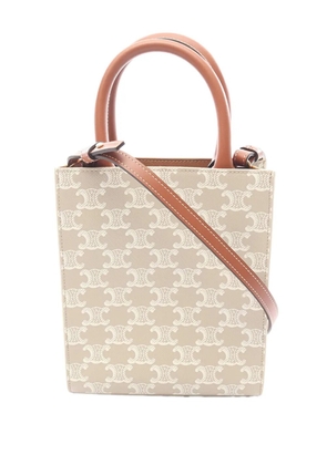 Celine Pre-Owned 2021-2025 Mini Triomphe Coated Canvas Vertical Cabas satchel - Brown