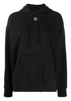 adidas drawstring embroidered-logo hoodie - Black