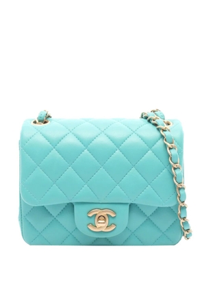 CHANEL Pre-Owned 2019 Mini Square Classic Lambskin Single Flap crossbody bag - Green