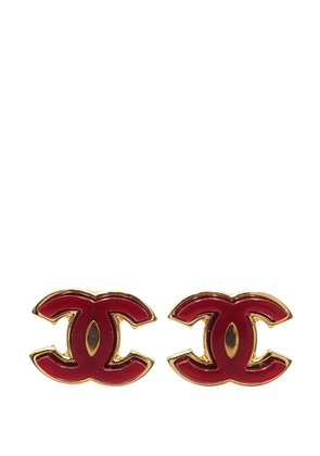 CHANEL Pre-Owned 2023 CC Resin and Gold Plated Push Back Earrings costume earrings