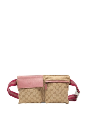 Gucci Pre-Owned 2000-2015 GG Canvas Web Double Pocket belt bag - Brown