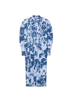 Pierre-Louis Mascia RHI floral midi shirt dress - White