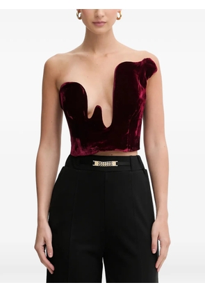 Bardot Rosalyn deep V-neck corset - Red