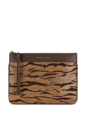Elisabetta Franchi tiger-stripe clutch bags - Brown