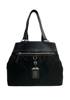 Prada Pre-Owned 2010-2025 Vitello Trimmed Tessuto tote bag - Black