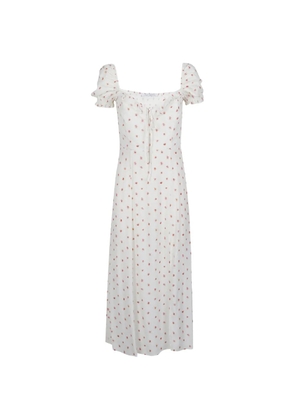 MAR DE MARGARITAS Nikita smocked floral midi dress - White