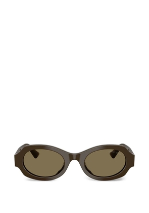 Giorgio Armani oval-frame sunglasses - Brown