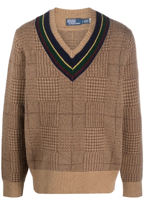Polo Ralph Lauren Glen plaid check-pattern wool jumper - Brown