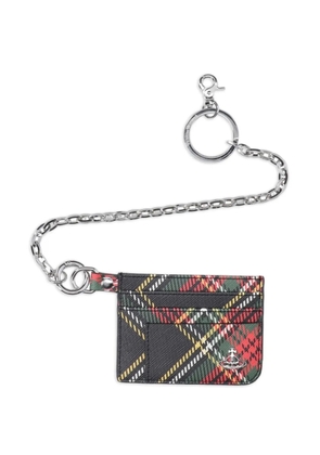 Vivienne Westwood tartan-pattern chain card holder - Black