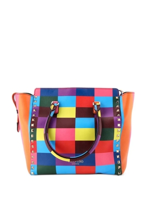 Valentino Garavani Pre-Owned 1973 Rockstud Striped Leather Small tote bag - Multicolour