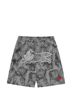 ICECREAM cone stamp running dog swim shorts - Grey