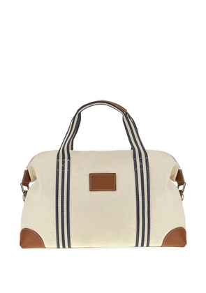 Paul & Shark stripe-detail holdall - Neutrals