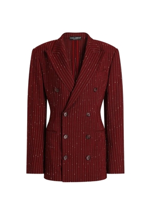 Dolce & Gabbana striped double-breasted blazer - Red