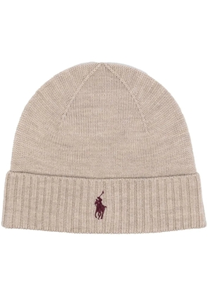 Polo Ralph Lauren logo-embroidered wool hat - Neutrals