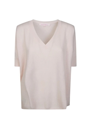 absolut cashmere V-neck short-sleeve top - Neutrals