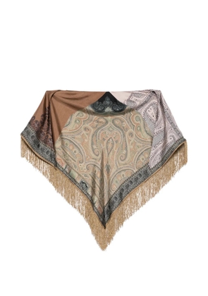 Pierre-Louis Mascia Aloeuw paisley fringed scarf - Brown