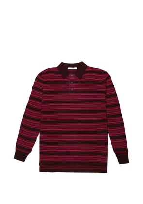 Wales Bonner striped long-sleeve polo shirt - Red