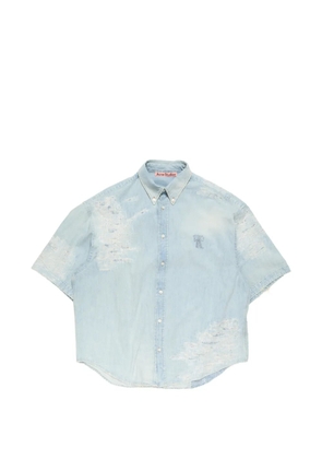 Acne Studios distressed embroidered shirt - Blue