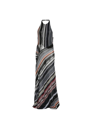 Missoni chevron-pattern halterneck maxi dress - Black