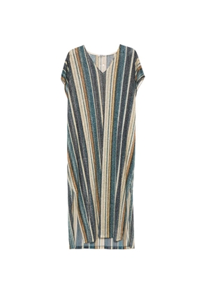 Siyu striped V-neck maxi dress - Blue