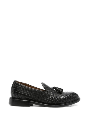 Green George woven tassel loafers - Black