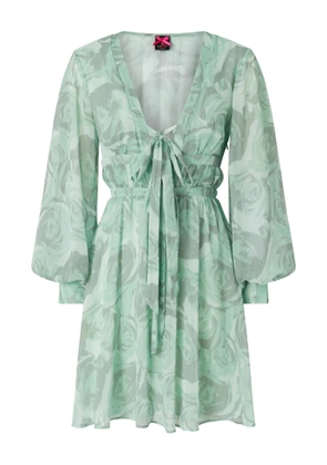 PINKO tie-front floral-print dress - Green