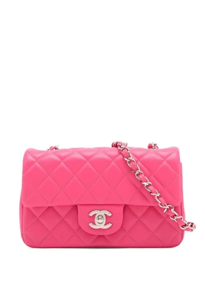 CHANEL Pre-Owned 2019 Mini Rectangular Classic Lambskin Single Flap crossbody bag - Pink