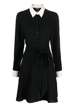 Lauren Ralph Lauren two-tone tied-waist shirtdress - Black